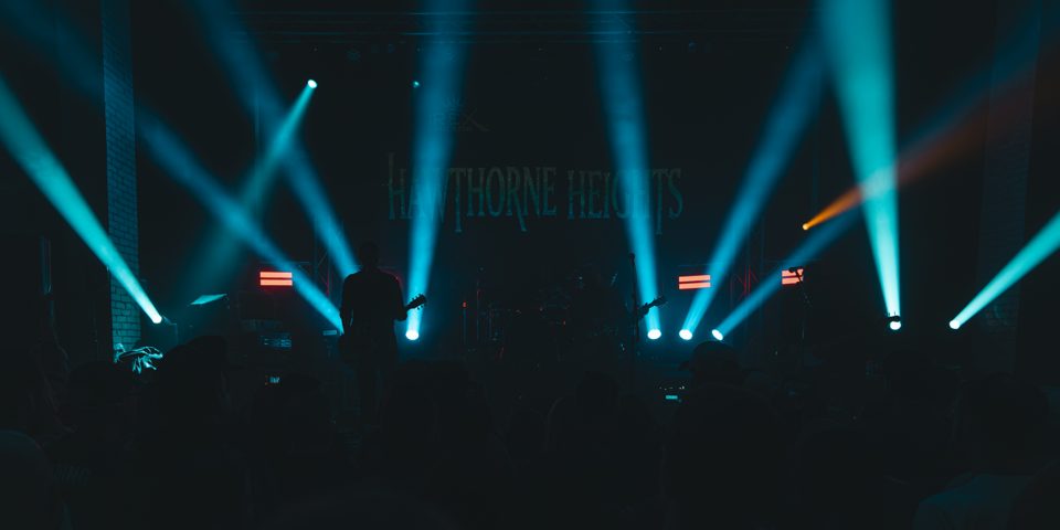 Hawthorne Heights at The Rex Theatre, cyan beams